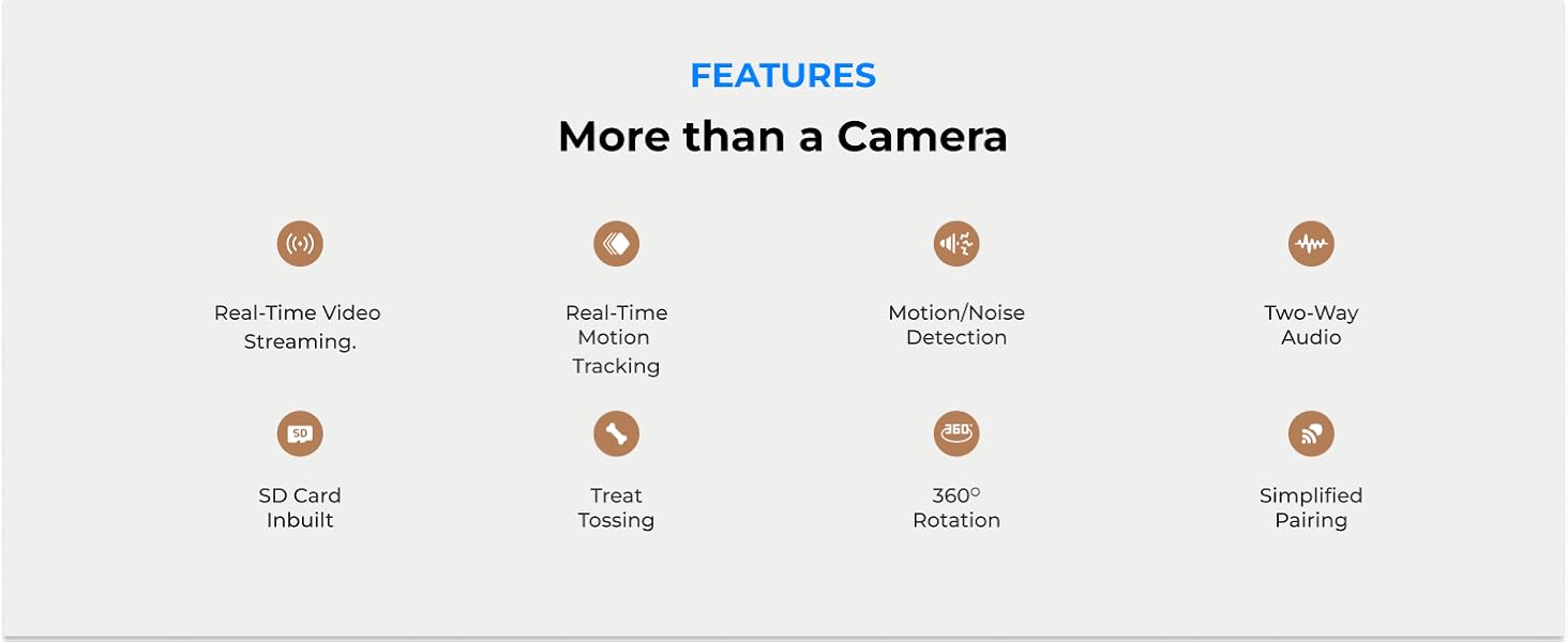 Tkenpro 2K Ultra HD Pet Camera Close-Up View

Tkenpro Dog Camera with Treat Tossing Function

Tkenpro 360° Rotating Pet Camera with Auto Tracking

Tkenpro Pet Camera Compatible with Alexa and Google Home

Tkenpro Pet Monitor with Motion Detection and Bark Alerts

Tkenpro Dual Band WiFi Pet Camera – 5G & 2.4G Supported

Tkenpro Pet Camera Two-Way Audio Speaker and Mic

Tkenpro Cloud Storage and SD Card Pet Camera Options

Tkenpro Smart Pet Camera Time Album Feature Overview